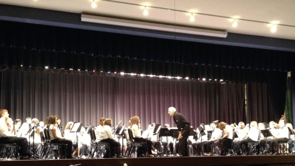 Frank Schwartz guest conducting an honor ensemble in 2014 most certainly using humor to teach