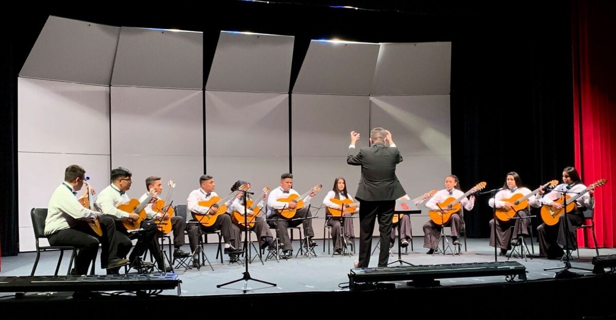 guitar ensemble on stage