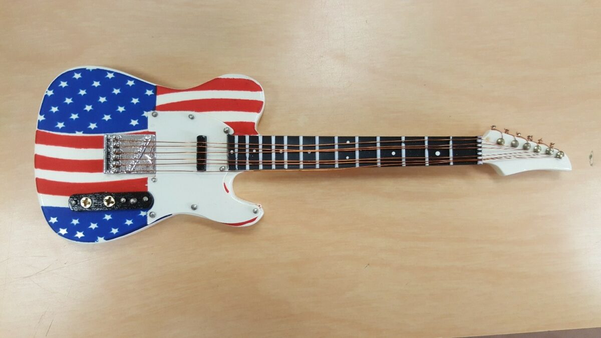 electric guitar with American flag design