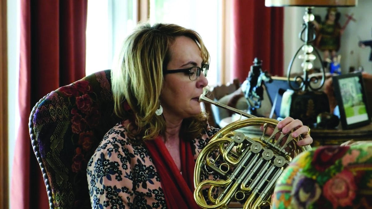 Gabrielle Giffords playing French horn