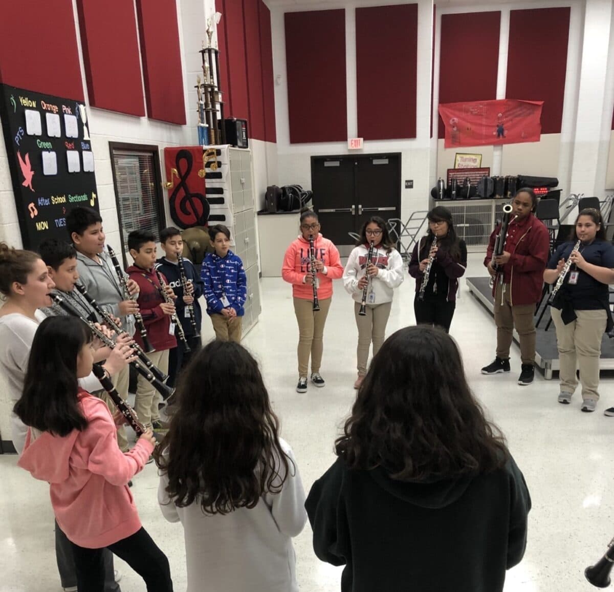 Woodwind ensemble rehearsal