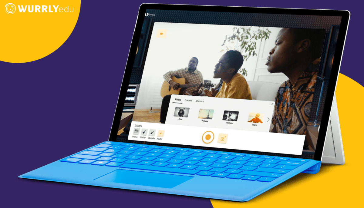 WURRLYedu music tech platform on laptop
