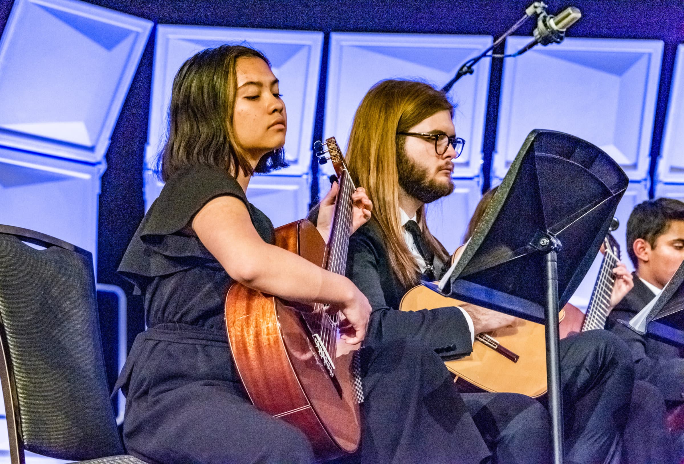 NAfME students playing guitar