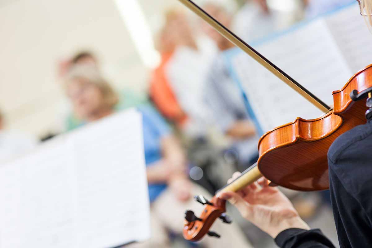 Female playing violin