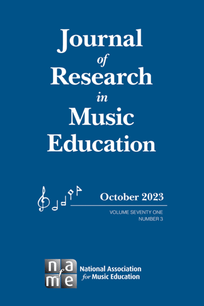 October 2023 Journal of Research in Music Education cover