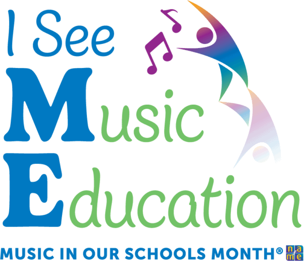 2024 Music In Our Schools Month logo with NAfME logo. I See Me in Music Education