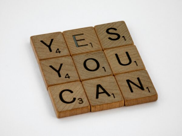Yes You Can in scrabble tiles