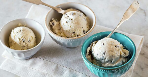 3 bowls of chocolate chip ice cream