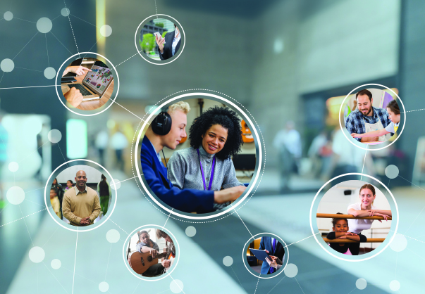 Photo illustration of connection between educators