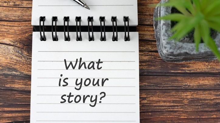 What is your story? written on notepad