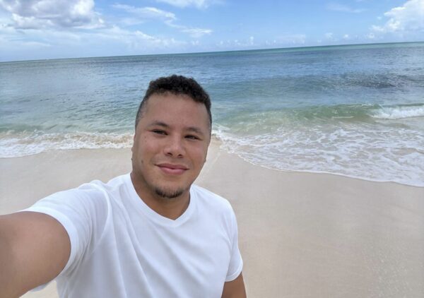 José Valentino Ruiz on the beach