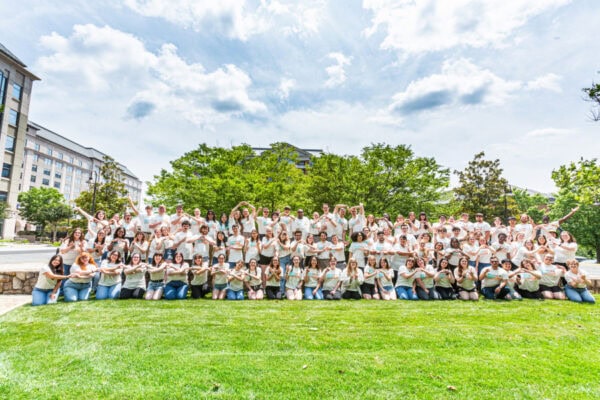 fun outside group shot of 2025 Collegiate Leadership Advocacy Summit attendees