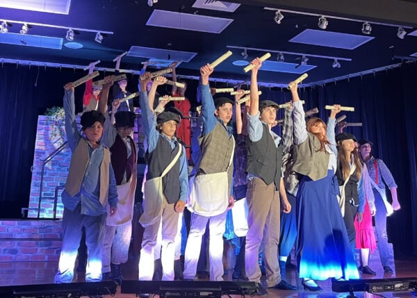 Photo from Performing Arts' most recent production, Newsies Jr., in May 2025