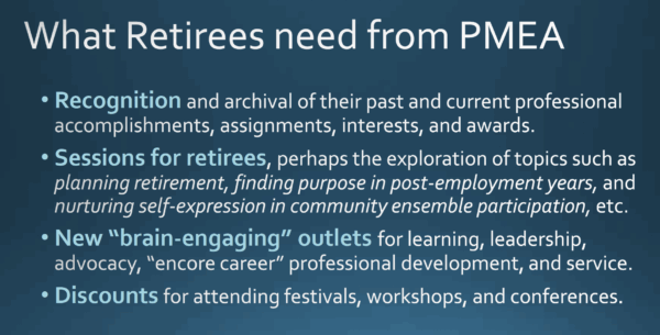 What retirees need from PMEA