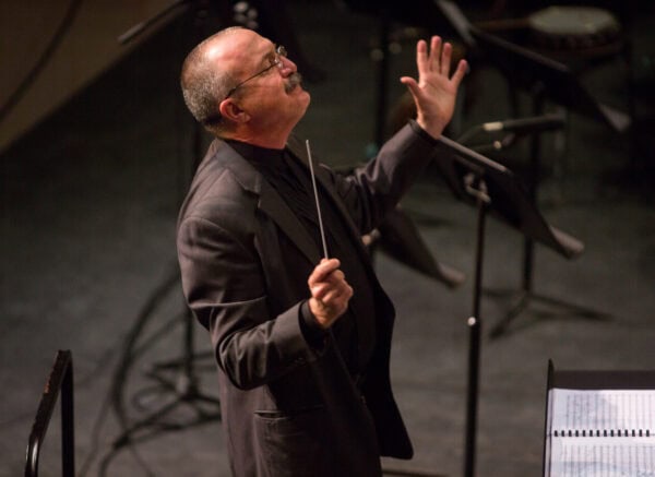 Gary P. Gilroy conducting at the University of Wisconsin-Platteville