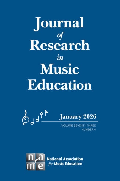 January 2026 Journal of Research in Music Education cover art