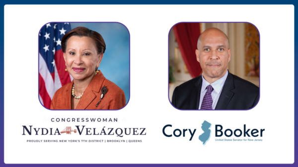 Representative Nydia M. Velázquez and Senator Cory Booker