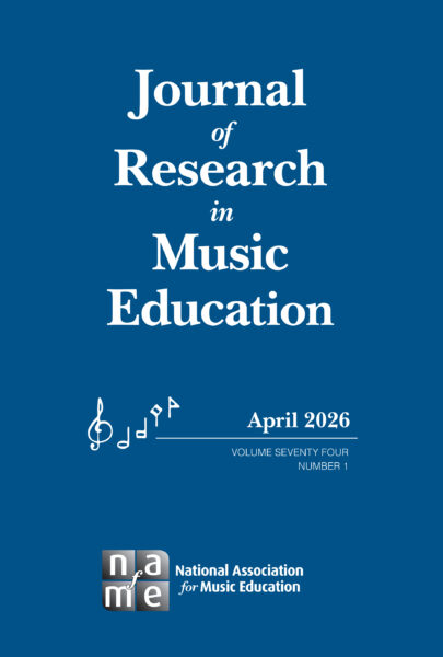 cover art for Journal of Research in Music Education April 2026 issue