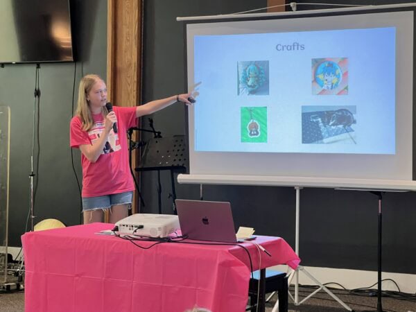 student mentor shares a presentation about herself