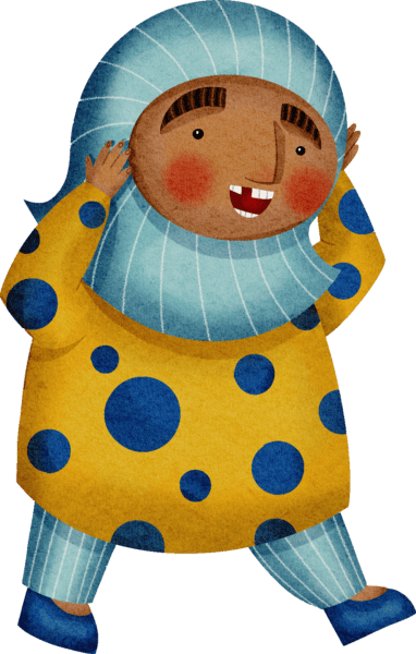 illustration of book character Amina dancing