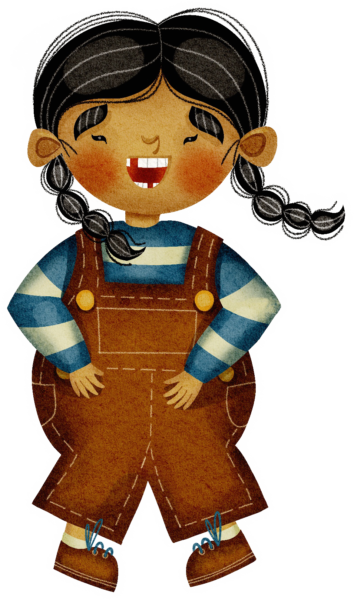 illustration of book character Jun dancing