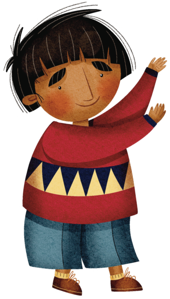illustration of book character Miguel dancing