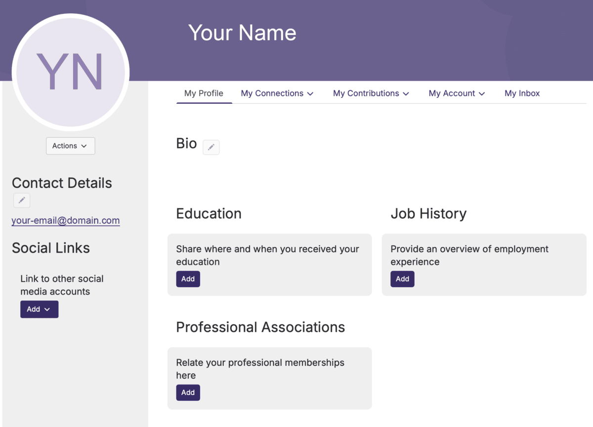 screenshot of your profile settings