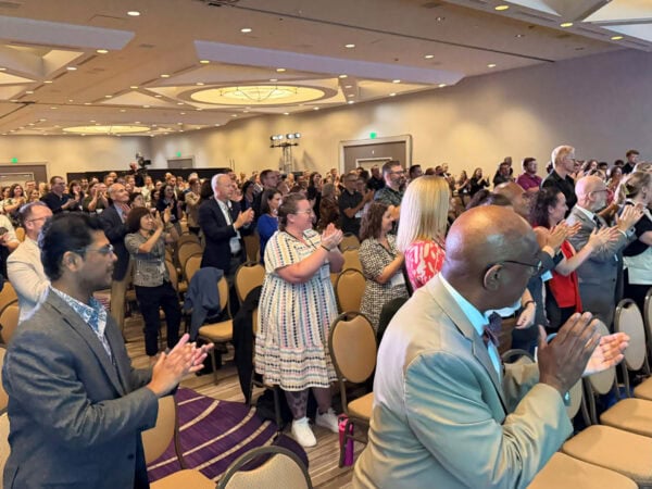Standing ovation for Colleen Conway after her Senior Researcher address, Oct 2