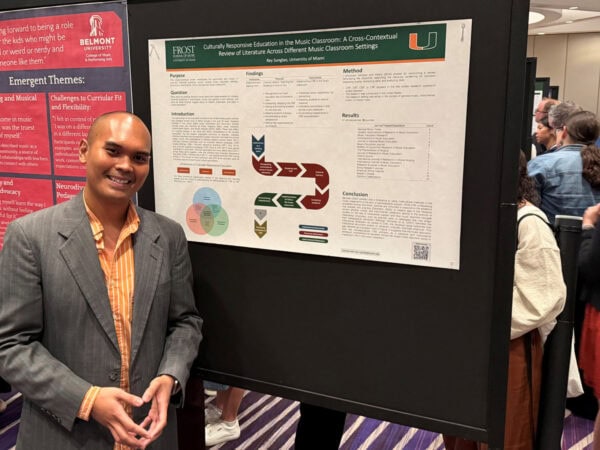 Poster titled Culturally Responsive Education in the Music Classroom: A Cross-Contextual Review of Literature Across Different Music Classroom Settings - Rey Sunglao
