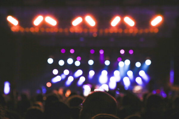 concert lights background view from the audience