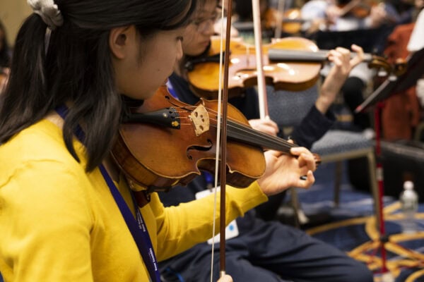 student orchestra rehearsal