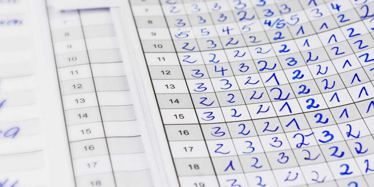 closeup of teacher gradebook