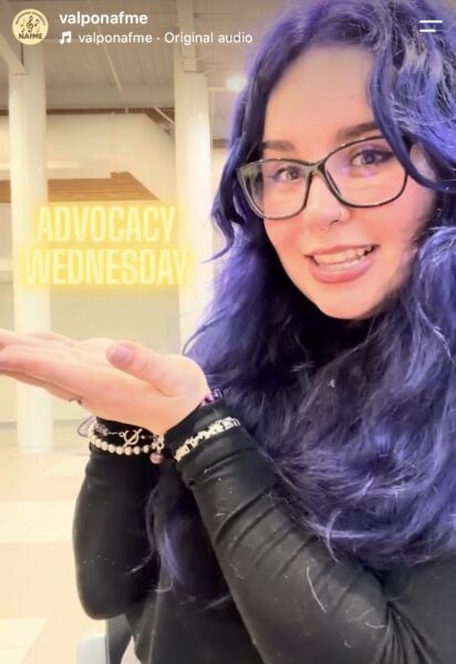 Screenshot from Valparaiso University’s NAfME Collegiate chapter Instagram for 2026 NAfME Collegiate Kickoff Week’s Advocacy Wednesday