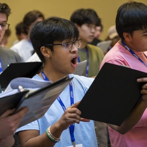 2022 ANHE Mixed Choir male singers rehearsing